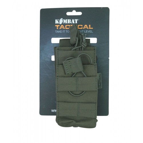 Single Duo Mag Pouch (OD), Manufactured by Kombat UK, the Single Duo Mag is a double-layered, single rifle magazine pouch